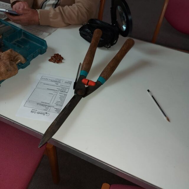 Blunt shears?  Tool sharpening is one of the repairs you can get done at Woodbridge Repair Cafe.  See you next Monday 2nd June at St John's Church 10-12noon.  Refreshments available